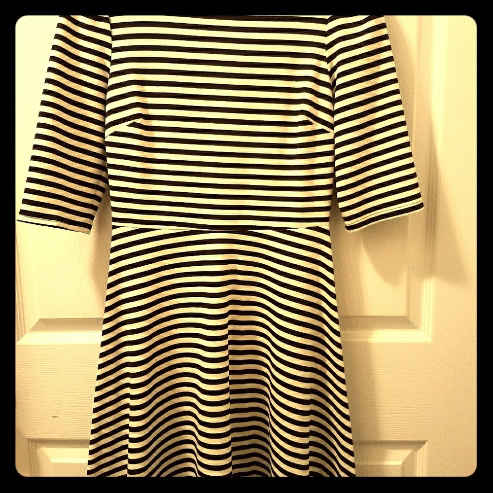 Black and cream striped dress.