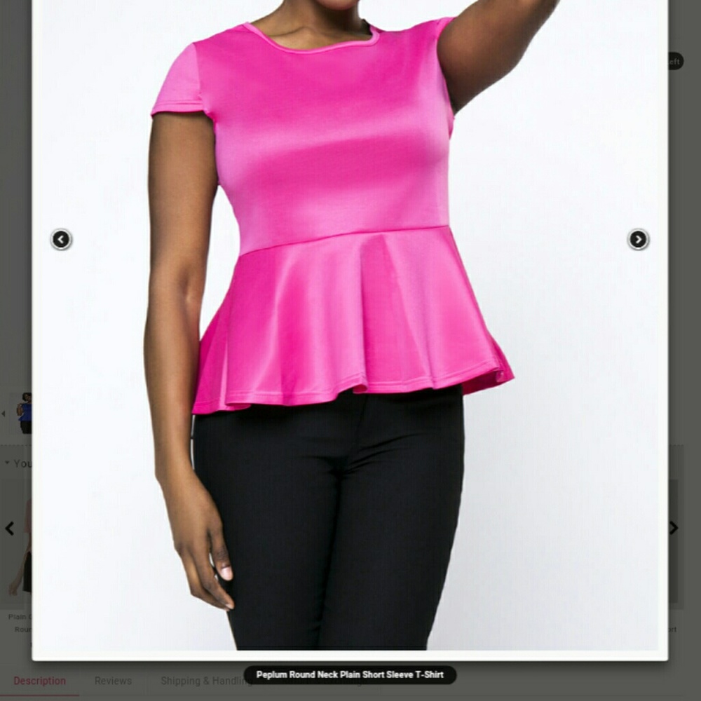 Hot Pink Peplum blouse from FashionMia
