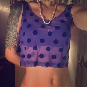 See-through Polka Dot Crop Top