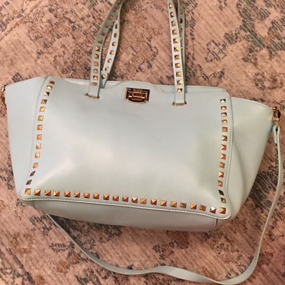 BCBG Paris baby blue tote handbag - Picture 1 of 4