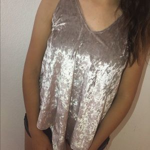 Crushed velvet loose tank