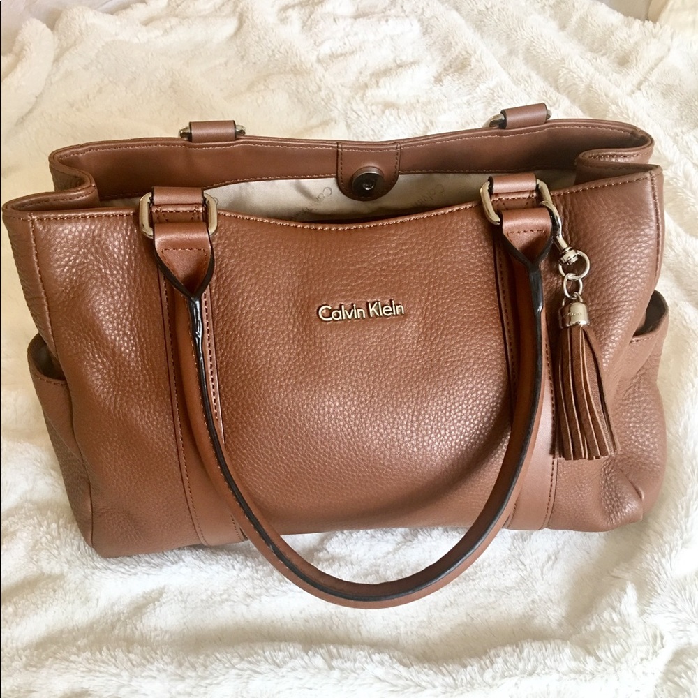Calvin Klein Modena pebble leather satchel