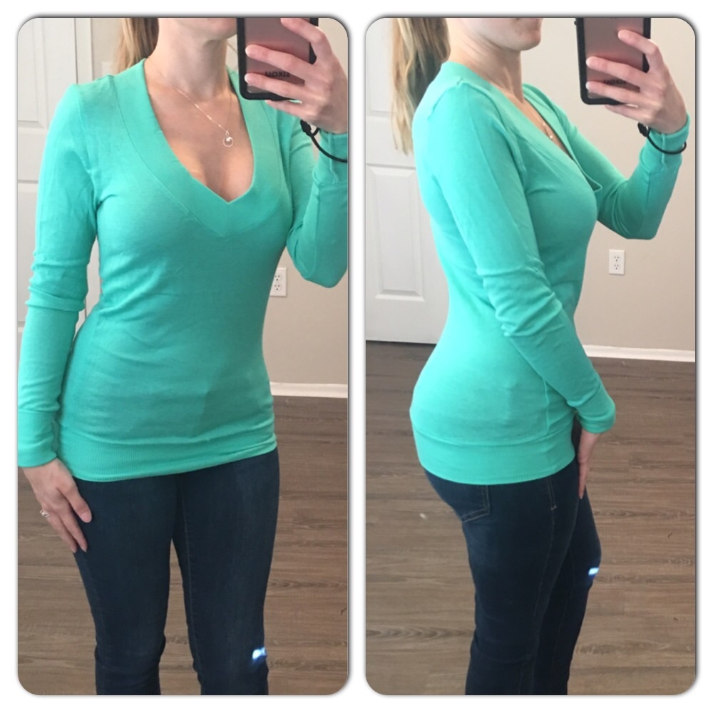 Teal V-Neck Top