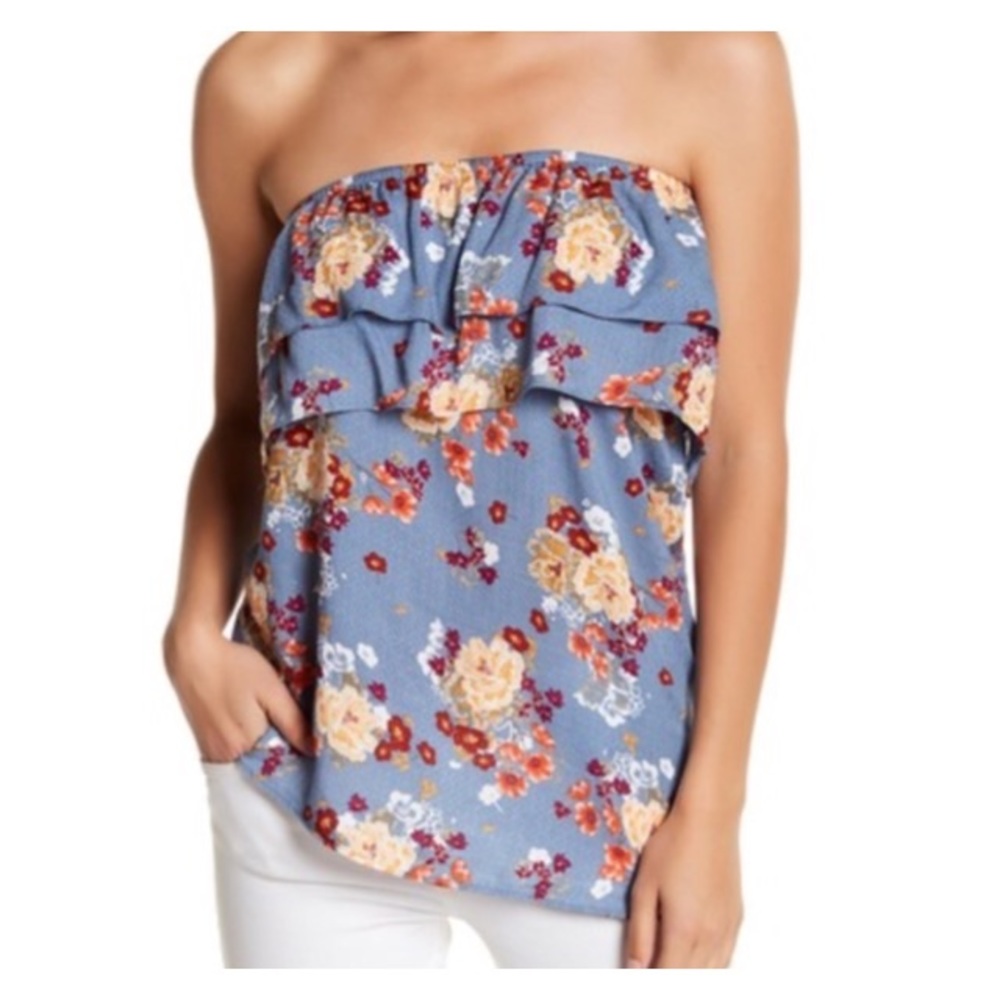 NWT Floral Off Shoulder Convertible Ruffled Top S