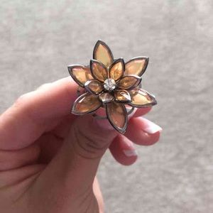 Vintage Stained Glass Flower Ring