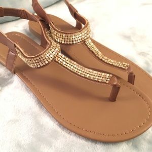 Sequined Chestnut Sandals