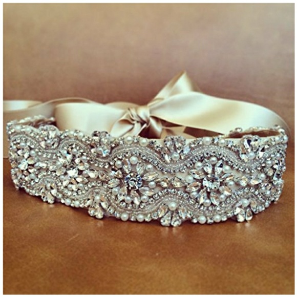 ??HOST PICK??Rhinestone bridal belt applique main image 4