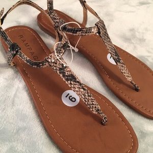 Snakeskin-Inspired Thong Sandals