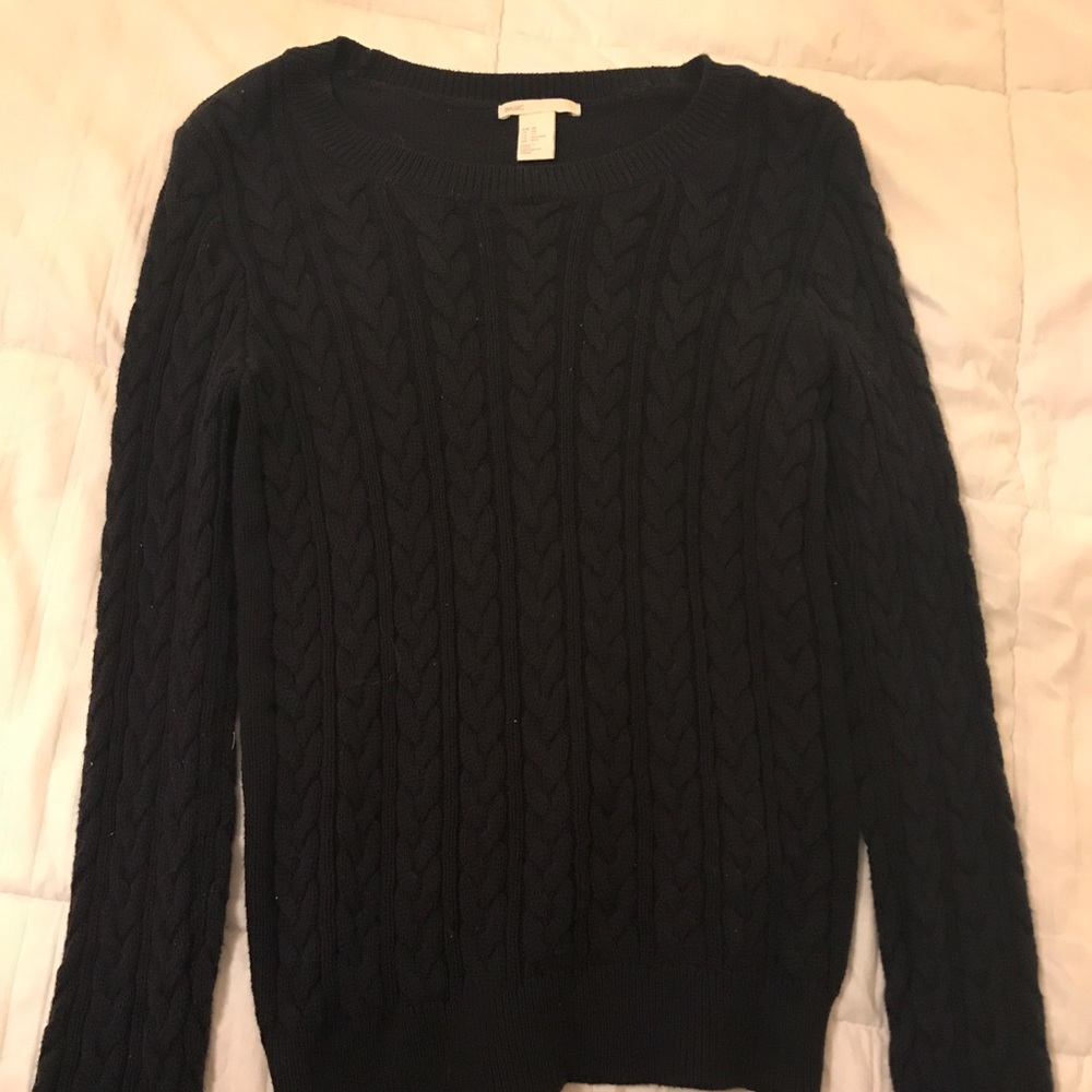 Black knit pullover sweater