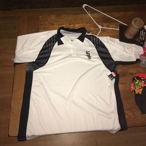 NWT men's Large white sox polo