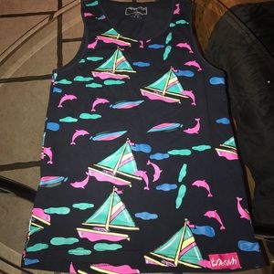 Colorful Pink Dolphin tank top