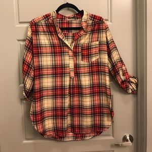 Silk, plaid blouse