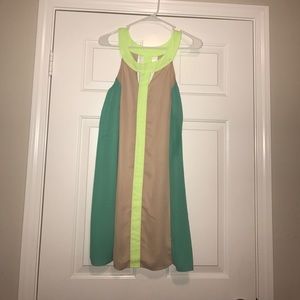 Chiffon color block dress