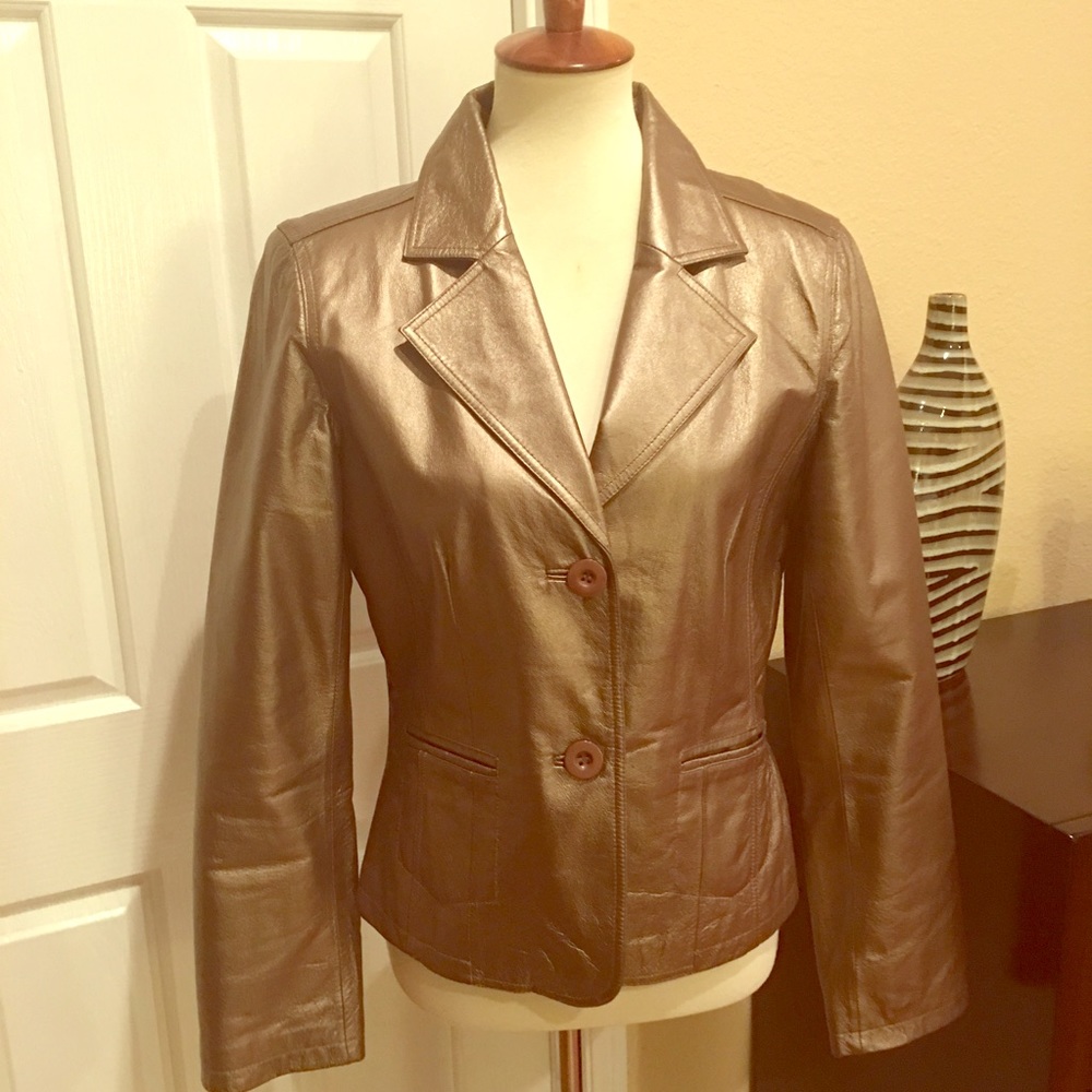 JOHN PAUL RICHARD GOLDEN LEATHER BLAZER