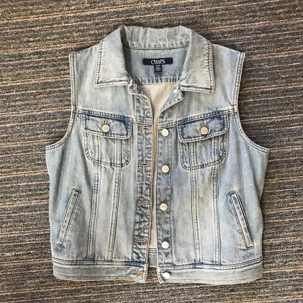 Chaps sleeveless denim jacket