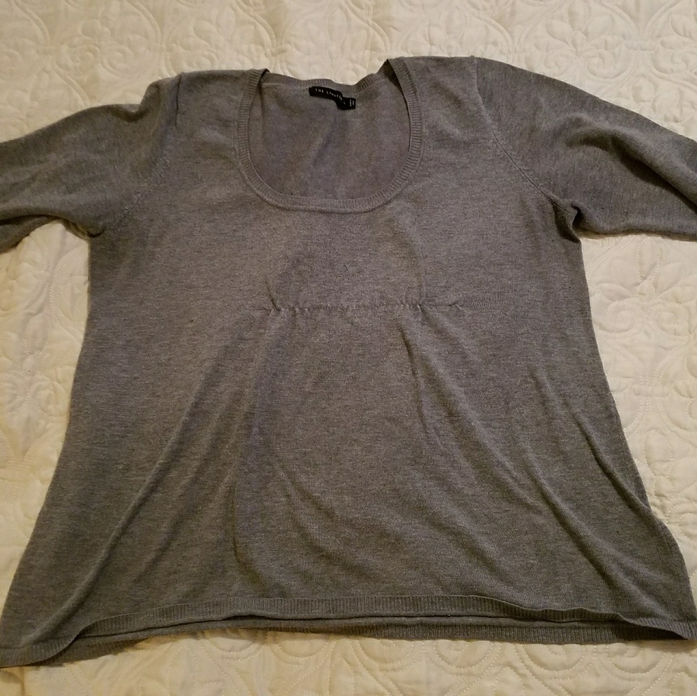3/4 sleeve gray sweater
