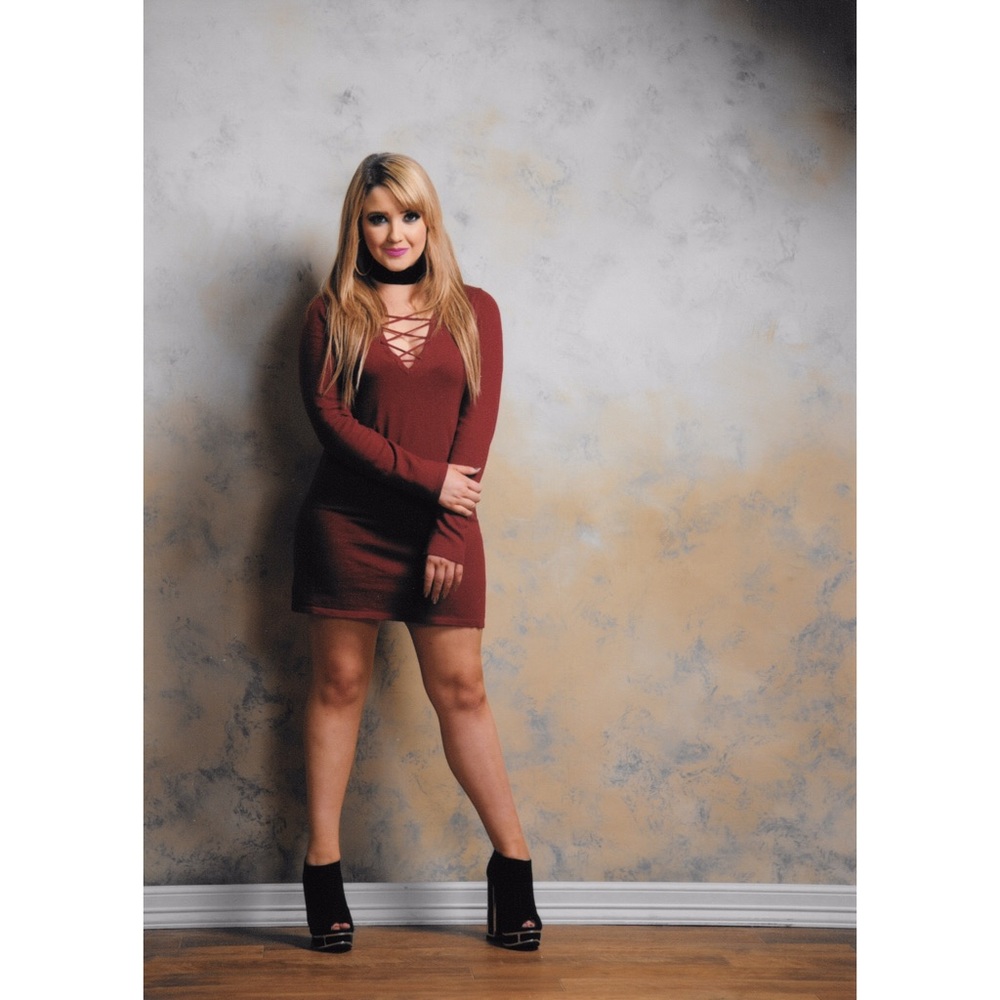Forever 21 Burgundy Lace Cotton Dress