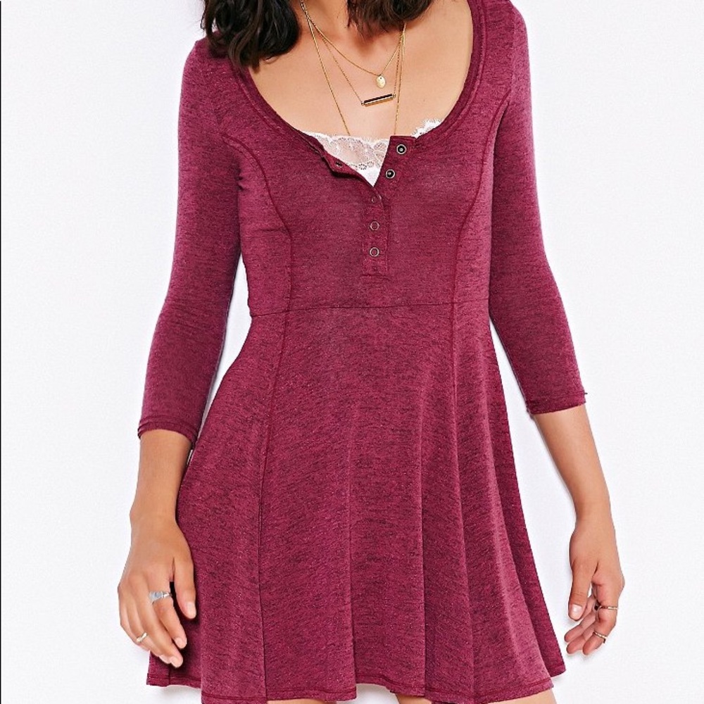 Urban Outfitters Long-Sleeve Fit n Flare Dress
