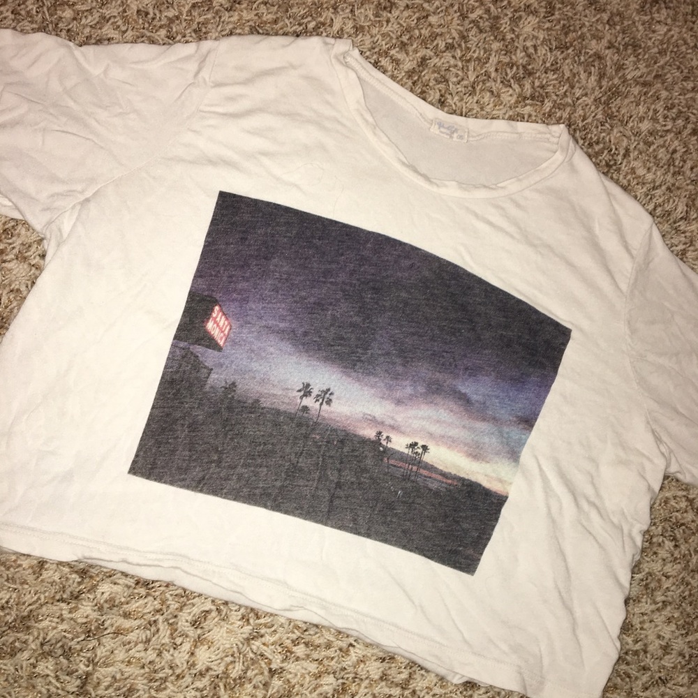 Pacsun Santa Monica sunset cropped tee
