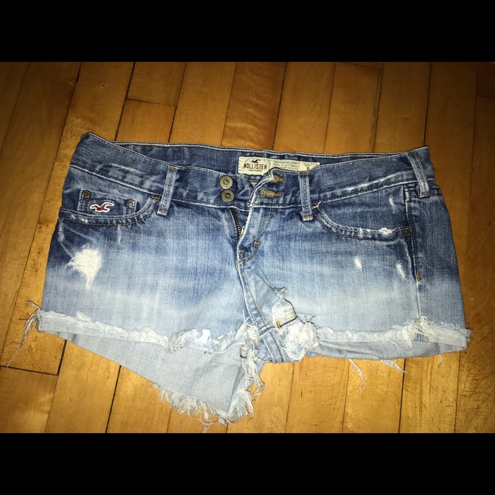 Ombré faded jean shorts