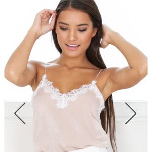 Blush lace trim cami