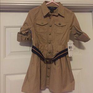 Girls 3T Polo Khaki Denim Dress