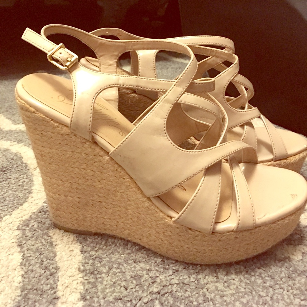 Fergie nude wedges size 8