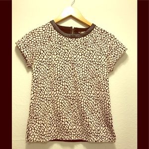 Banana Republic Leopard Short Sleeve Blouse