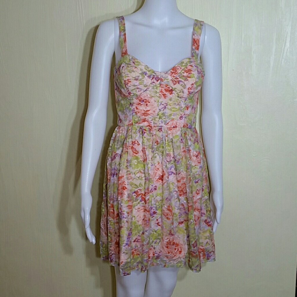 Delias Peach Floral Lace Dress