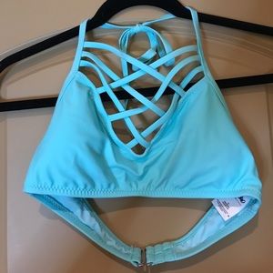 BLUE STRAPPY BIKINI TOP!