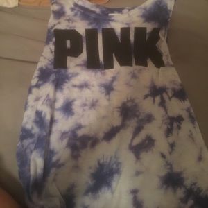 blue tie dye , american flag muscle tank!