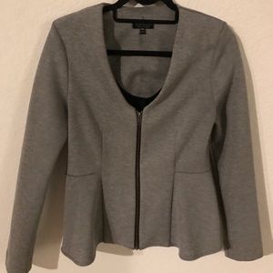 Topshop Gray Peplum Jacket
