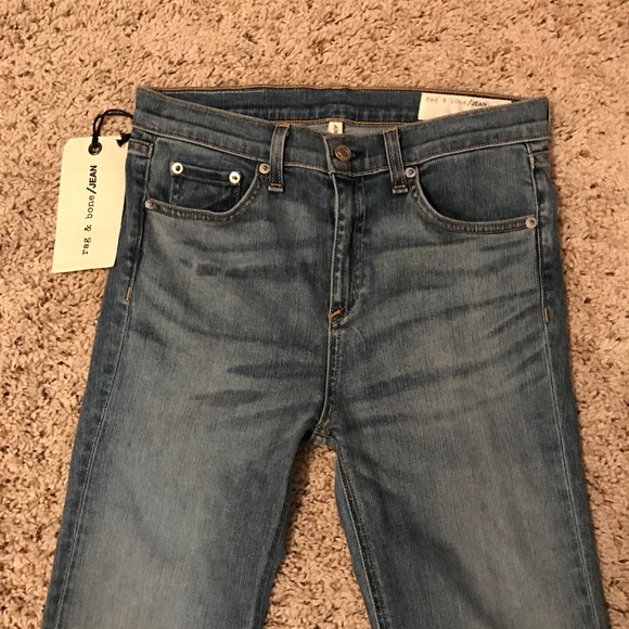 Rag & Bone New York Jeans 10 Inch Crop Cropped Medium Light Wash Denim Sz 28 NWT - Picture 9 of 12