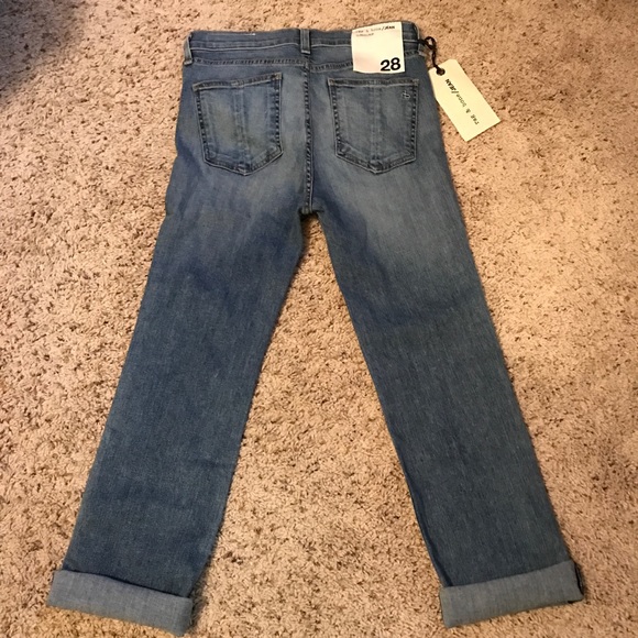 Rag & Bone New York Jeans 10 Inch Crop Cropped Medium Light Wash Denim Sz 28 NWT - Picture 8 of 12
