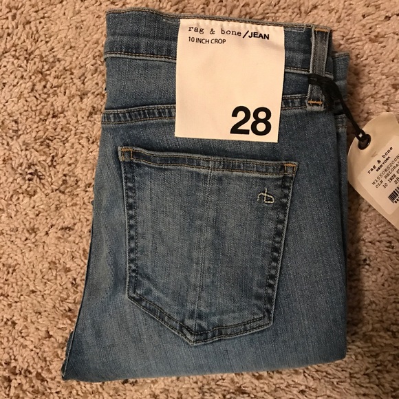 Rag & Bone New York Jeans 10 Inch Crop Cropped Medium Light Wash Denim Sz 28 NWT - Picture 11 of 12