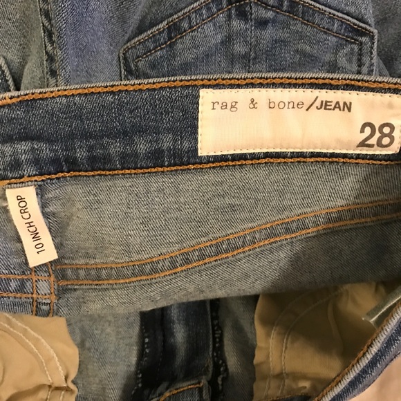 Rag & Bone New York Jeans 10 Inch Crop Cropped Medium Light Wash Denim Sz 28 NWT - Picture 12 of 12