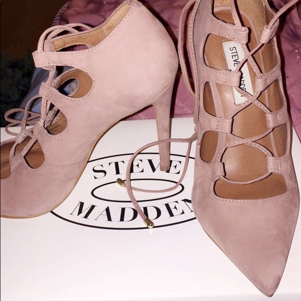 Pale Pink Suede Steve Madden Heels