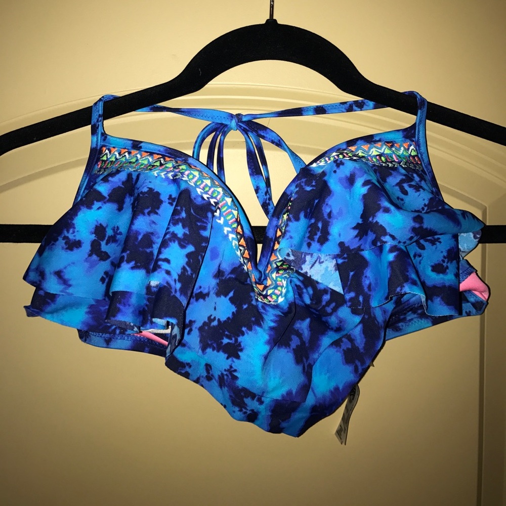 BLUE TIE-DYE BIKINI TOP!