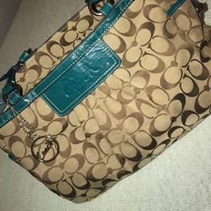 Coach purse, pretty blue accents!