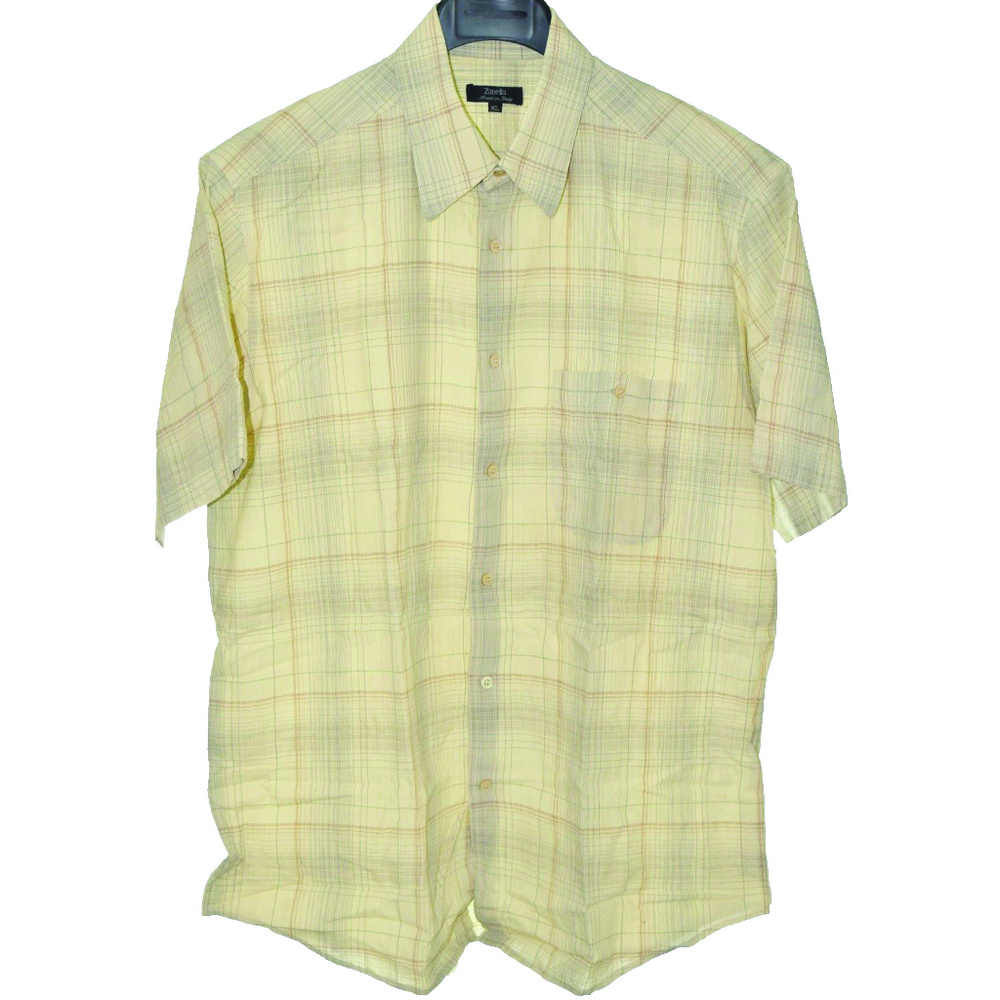 Zanella Men (XL) Beige Gray Checks Dress/Casual SS
