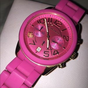 Michael Kors Women's Mercer Pink Silicone Watch