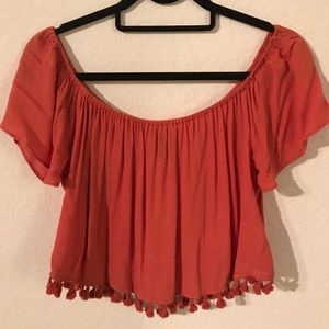 Off the Shoulder Burnt Orange Top