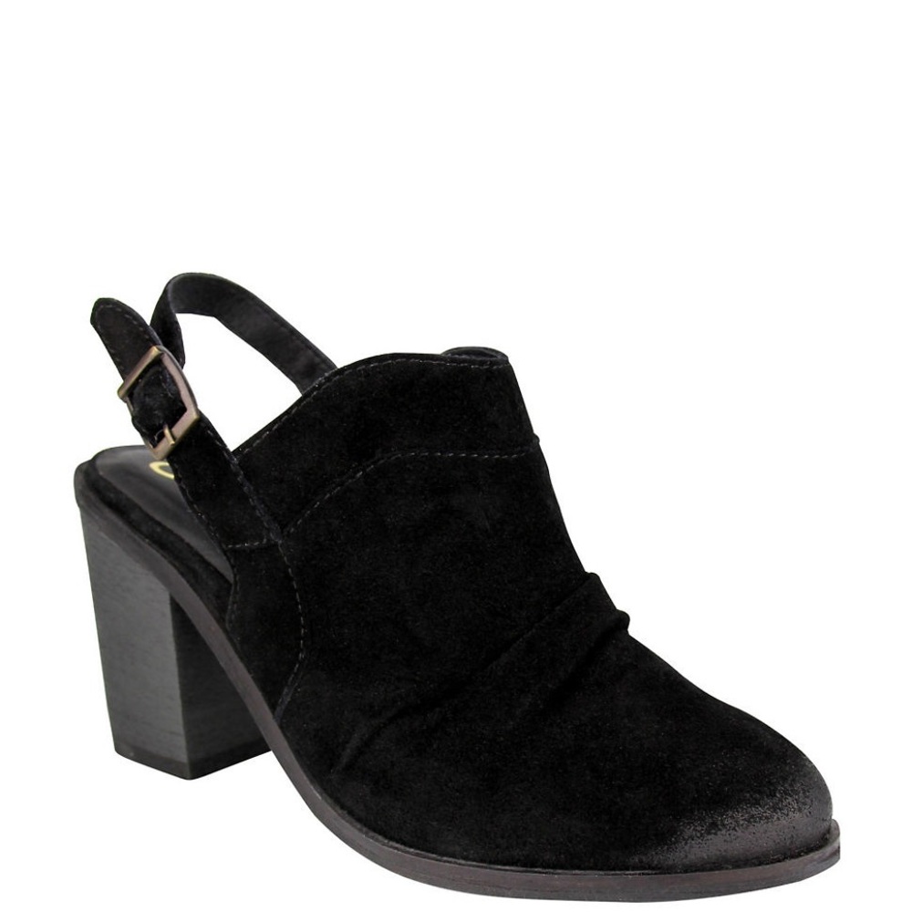 Black Suede Slingback Closed Toe Mule Clog - Picture 5 of 7