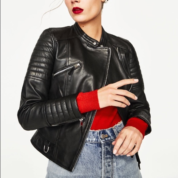 Zara Jackets & Blazers - Zara black leather jacket with zips