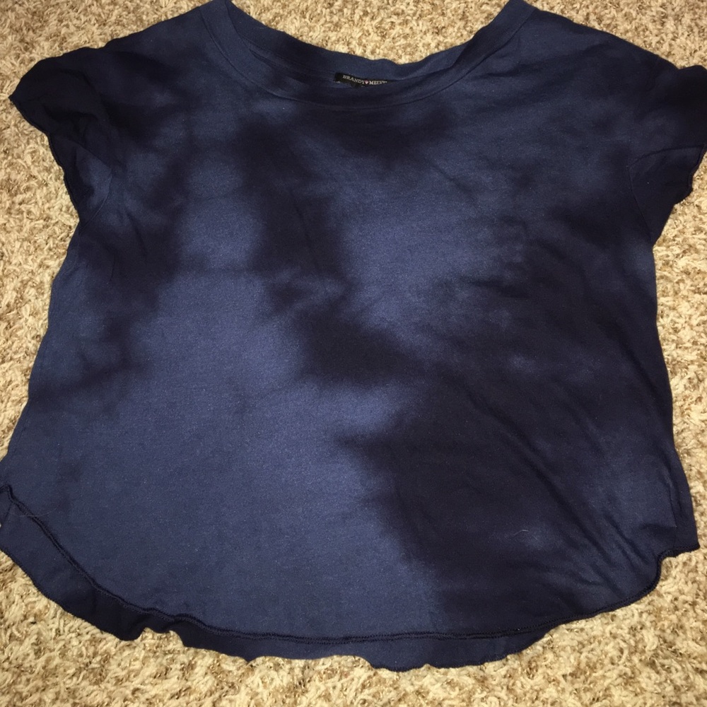 Brandy Melville blue tie dye cropped top