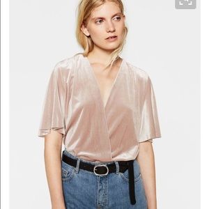 Zara velvet bodysuit