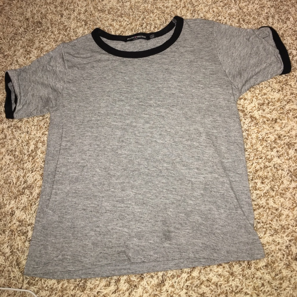 Brandy Melville gray and black crop top