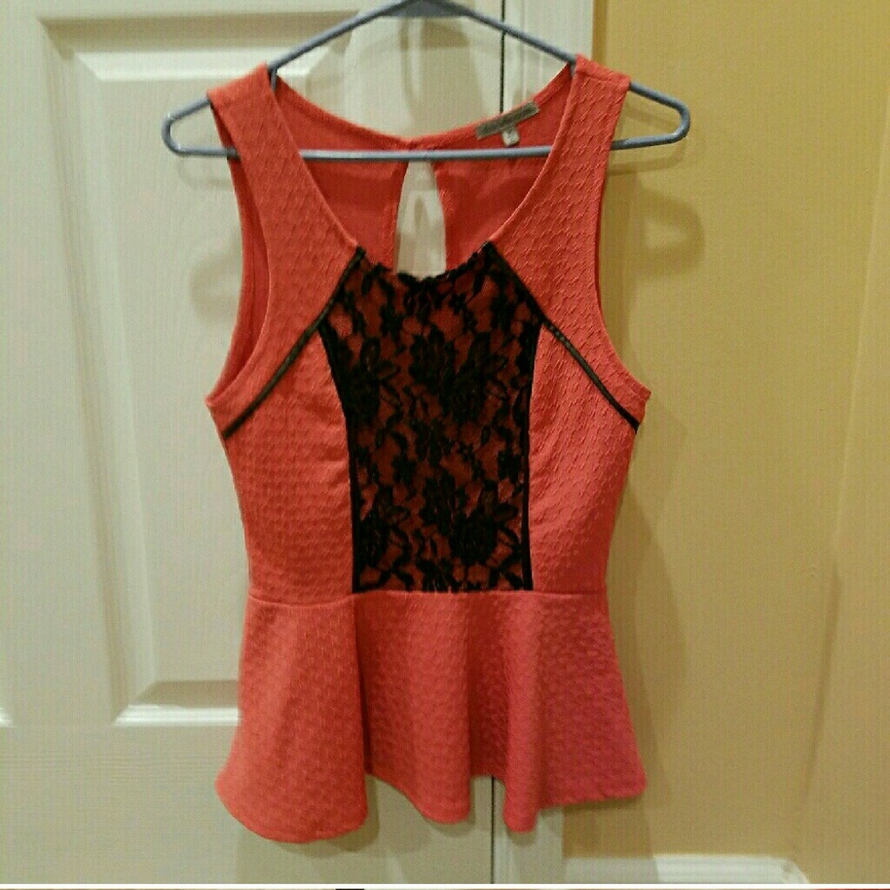 Charlotte russe orange lace  peplum top NOT SOLD!!
