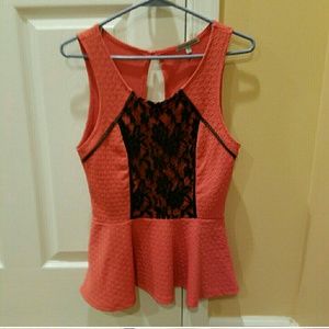 Charlotte russe orange lace  peplum top NOT SOLD!!