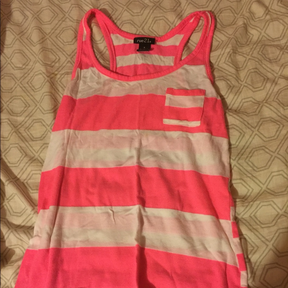 Pink and white Rue 21 tank top